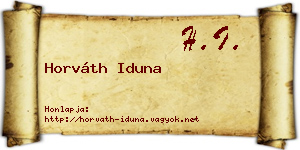 Horváth Iduna névjegykártya